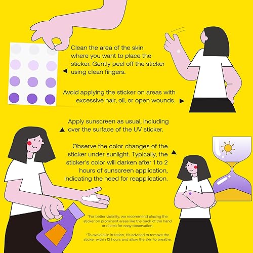 Miniatura 6 de Calcomanías de detección UV para protector solar, calcomanías UV, saber cuándo volver a aplicar protector solar, parches de protección solar