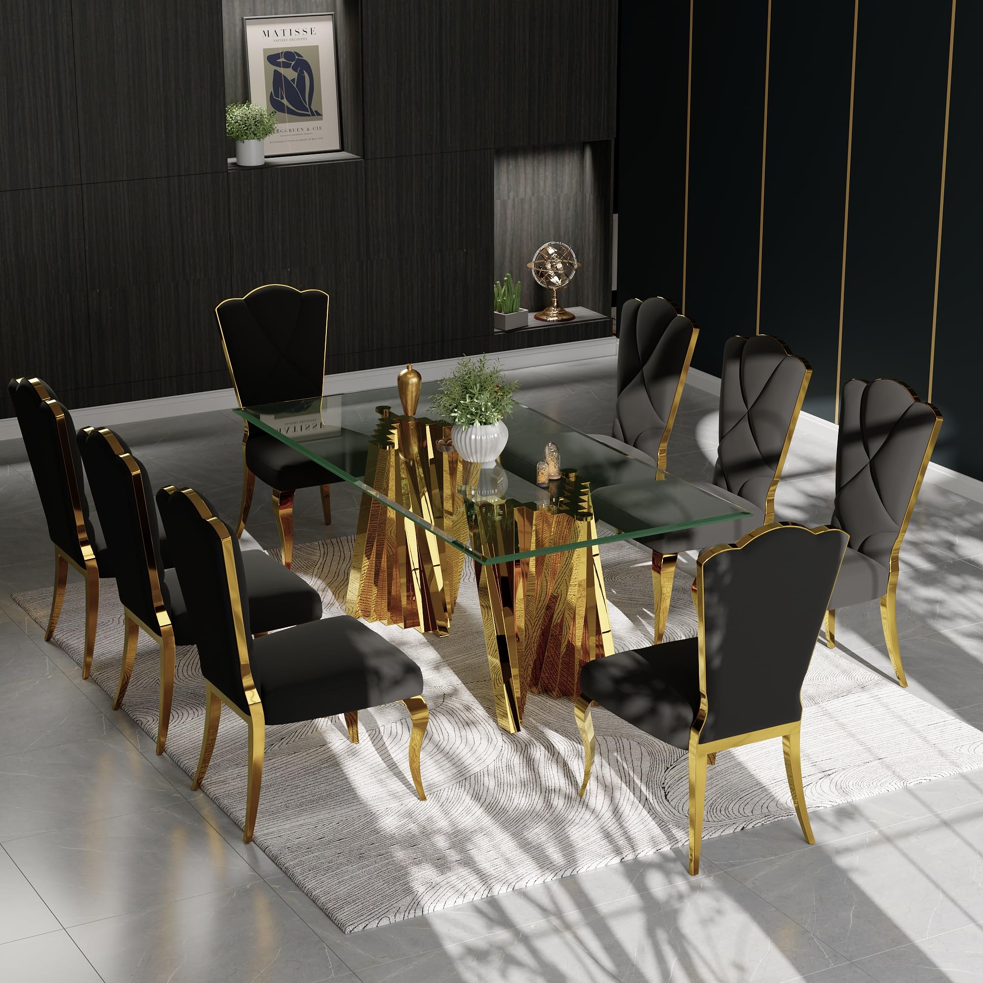 Juego De 6 Sillas De Comedor Ligeras - Terciopelo Gris, Patas De Metal, Soporte 150 Kg