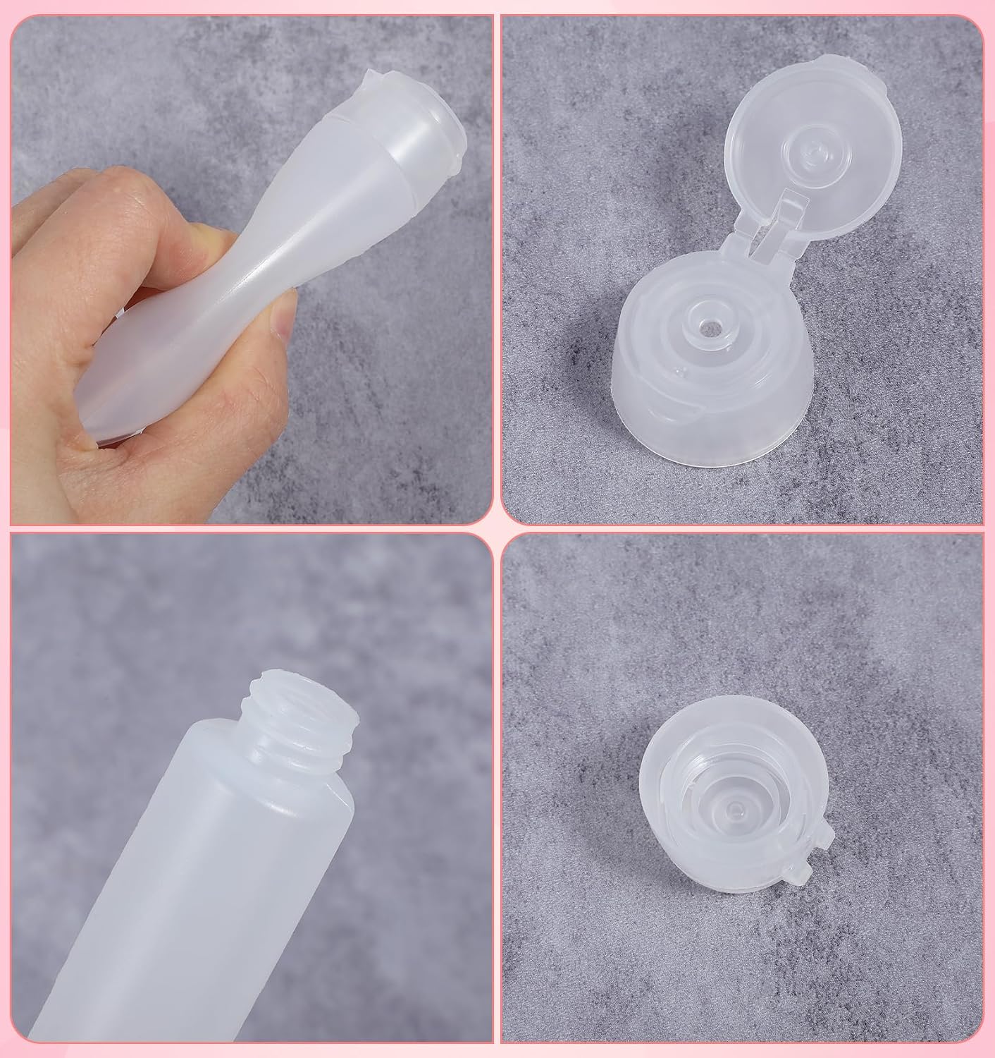 10Pcs Refillable Toothpaste Tubes, 1oz Travel Toothpaste Container Travel Size Bottle Reusable Transparent Empty Squeeze Bottles for Toiletries Shampoo Toner Cosmetic, Travel-Size
