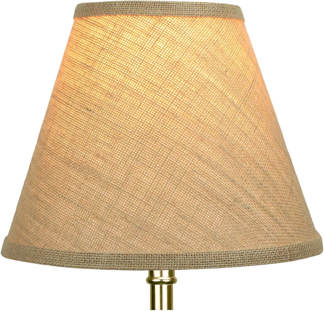 FenchelShades.com Lampshade 5" Top Diameter x 10" Bottom Diameter x 8" Slant Height with Clip-On Attachment for Standard Edison-Style Lightbulb (Burlap Natural)