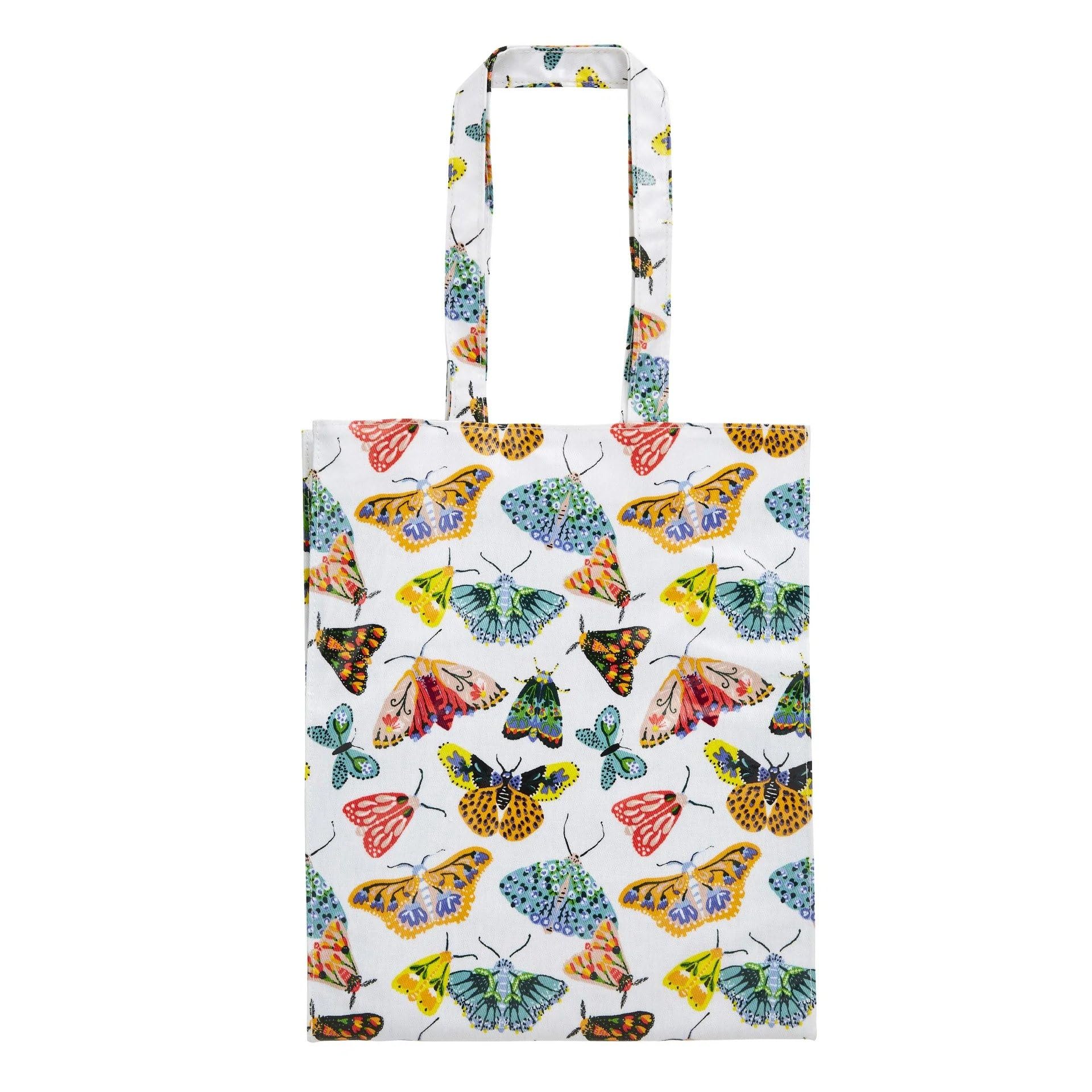 Ulster Weavers PVC Bag - Durable 100% Cotton with Wipe Clean Coating and Polyester Lining, Everyday Use, Easy to Clean, Sturdy Construction, Medium, Animal Theme, Butterfly House, Multicolour