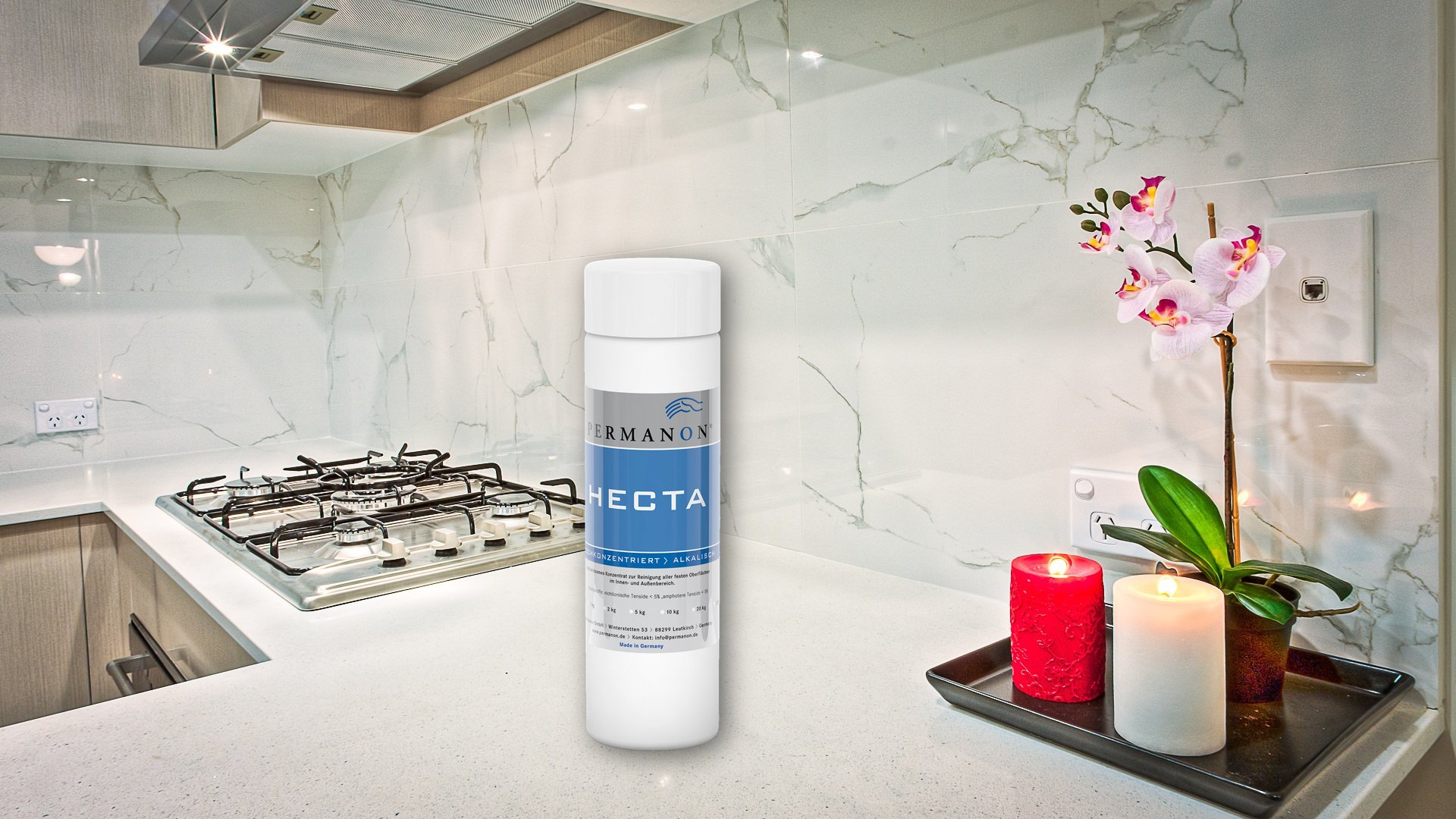 Permanon, Hecta - Limpiador concentrado de cocina para eliminar grasa de acero inoxidable, desengrasante rápido para cocina (10.000 ml)
