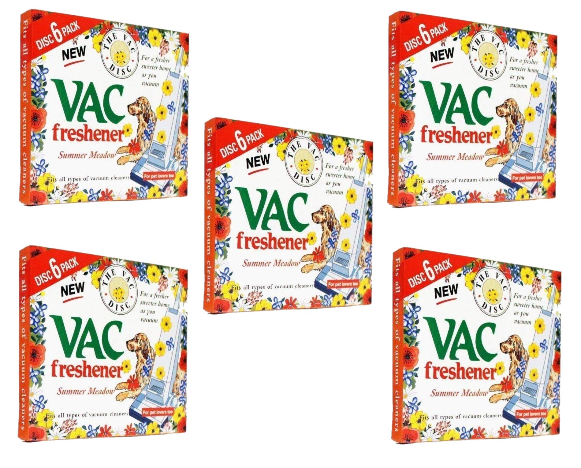 FIND A SPARE 5X Pack Vac 30 Fresheners Summer Meadow Extra Strength Powerful Scent For All Vacuum Hoover Handheld Bagless And Bagged Cleaners Pet Lovers