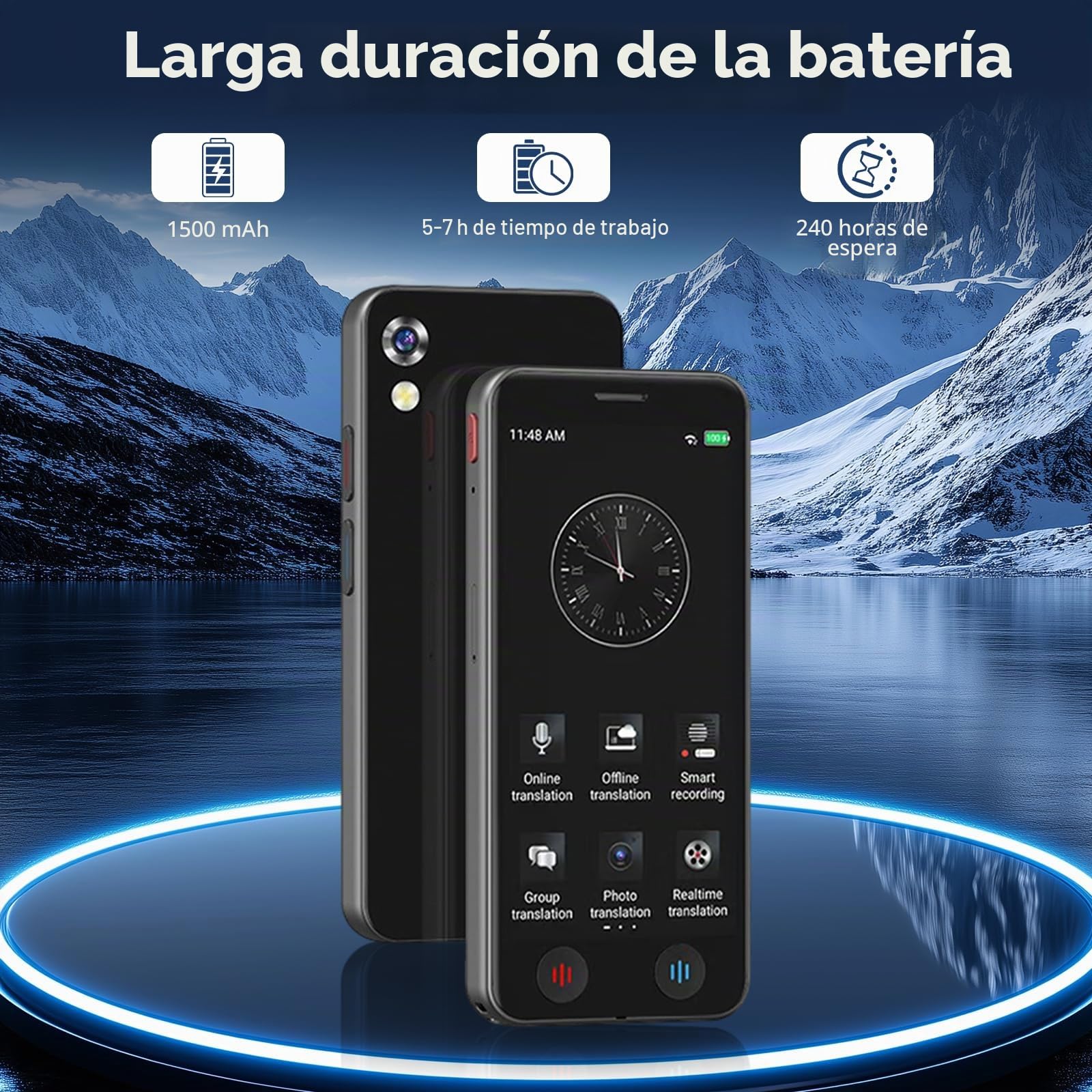 Dispositivo traductor de idiomas de IA, 139 idiomas en línea y fuera de línea, 98% de precisión, traducción instantánea de fotos de texto de voz de 0,2 s, traductor instantáneo portátil de 5
