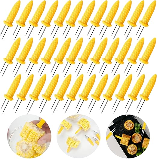 36 Pack Stainless Steel Corn Holders, Corn on The Grill & Cob Skewers, Home & BBQ Cooking Fork
