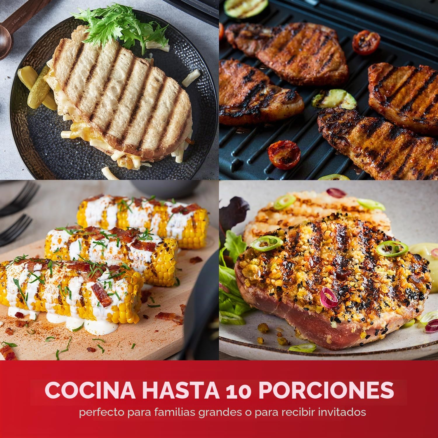 George Foreman 23450 - Parrilla con plancha (10 porciones, 2180 W), color negro