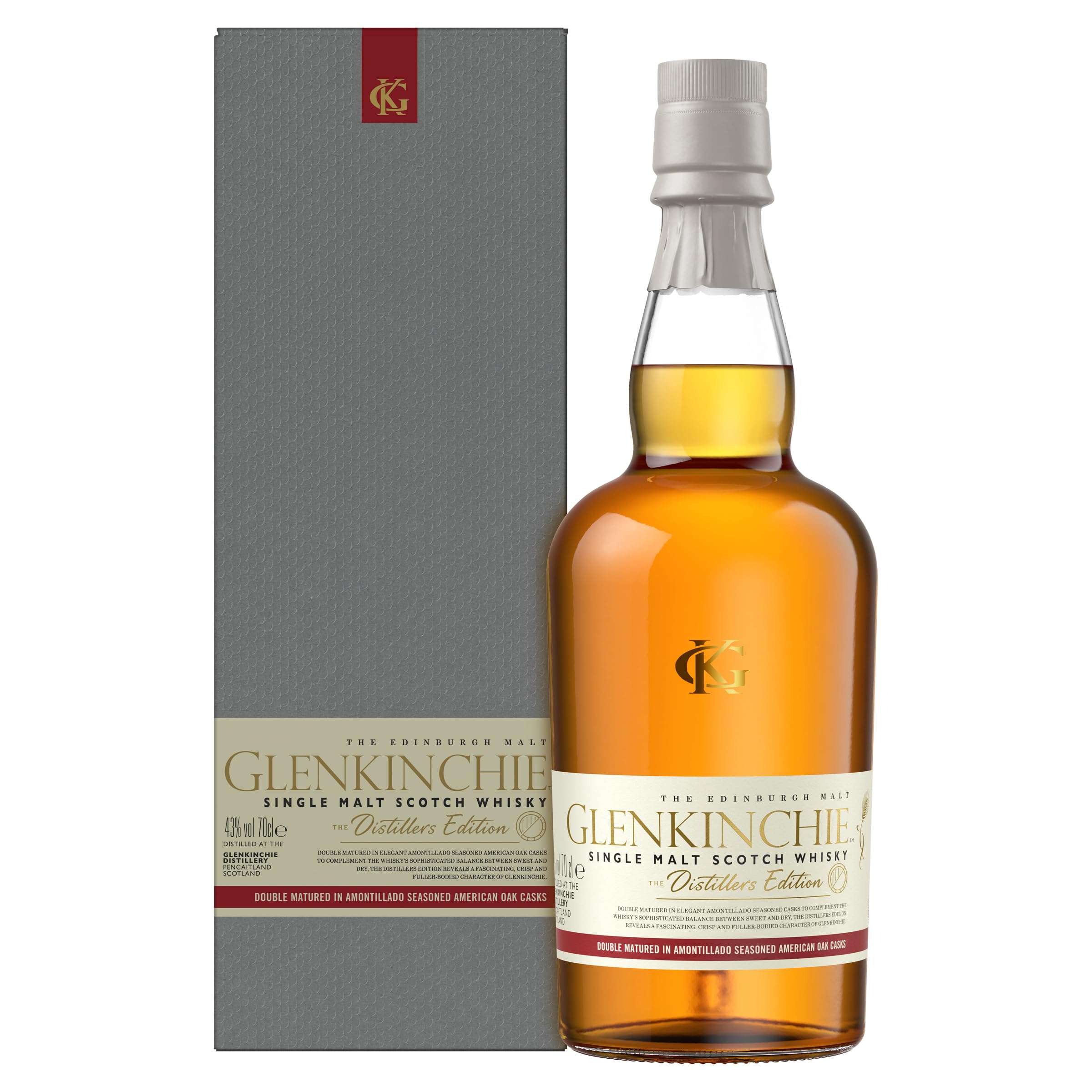 Glenkinchie Distillers Edition 2021-2009 12 Year Old Single Malt Scotch Whisky | 43% vol | 70cl | Single Malt Whisky Double-Matured in Ex-Bodega Amontillado Cask Wood