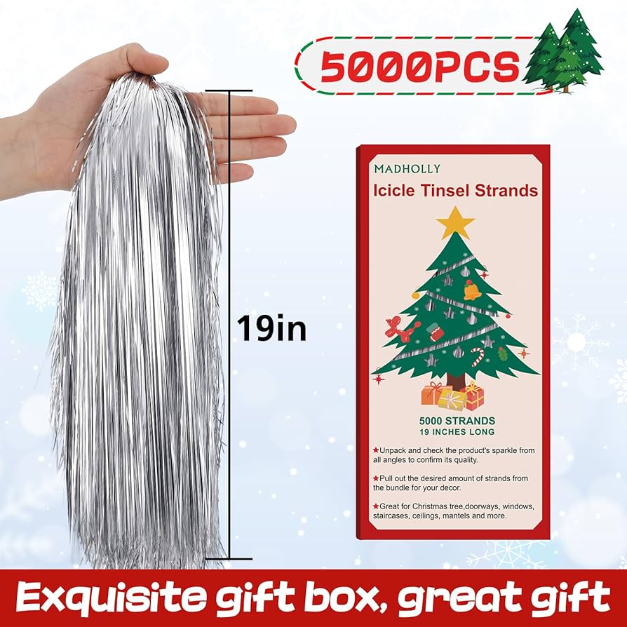 Amazon.co.jp: MADHOLLY Tinsel つらら - 5000ストランド 19