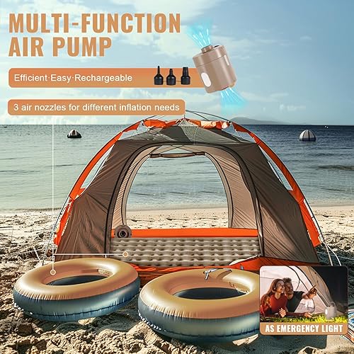 Miniatura 7 de Sebor Colchón de aire Queen con bomba integrada, colchón inflable de 18 pulgadas con bomba recargable, colchón inflable para el hogar, invitados,