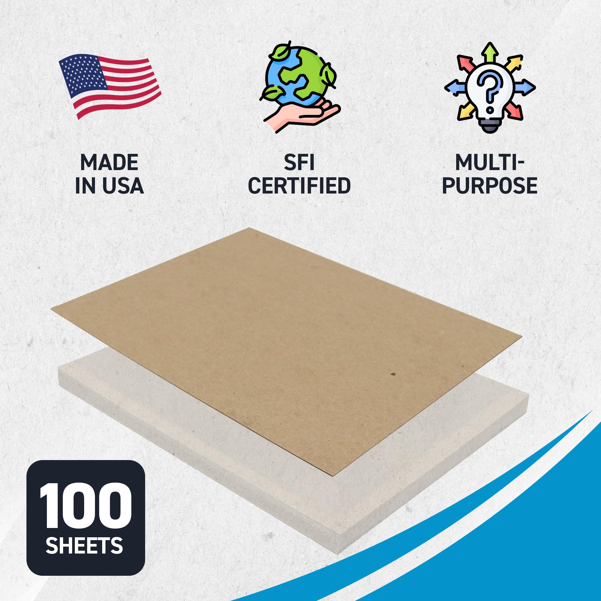 100 feuilles 22,9 x 30,5 cm pour panneaux d'aggloméré – 30pt (Point) Medium Poids Carton Kraft Brun Feuilles d'album et cadre photo Dos (.030 à coulisse papier épais) Tableau | Magicwater Supply