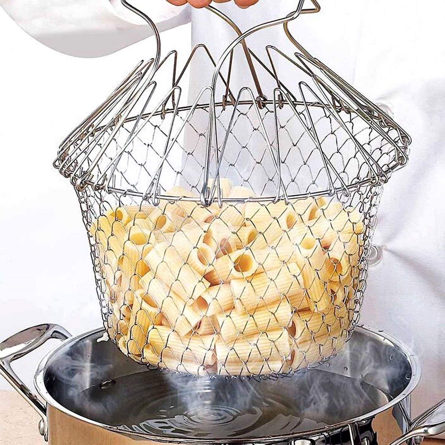 Panier à Frire, Panier a Salade Tamis Cuisine Inoxydable Fry Extensible Chef Panier Cuisine