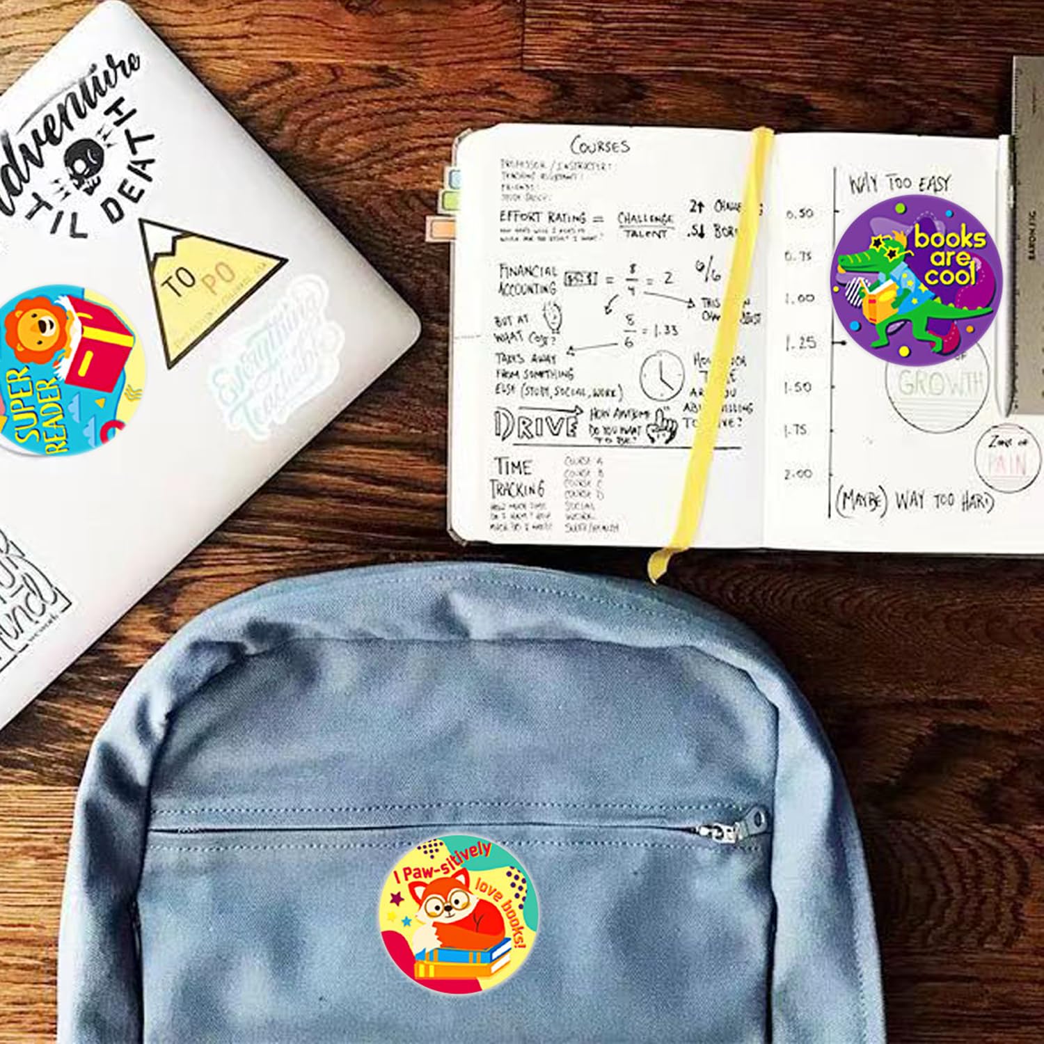 Belohnungsaufkleber für Tiere, motivierende Leseaufkleber für Kinder, 3,8 cm, rund, 500 Stück, Rolle, Cartoon-Aufkleber, 8 Designs, Tier-Lese-Etiketten für Schule, Lehrer, Studenten, Buch, Geschenk