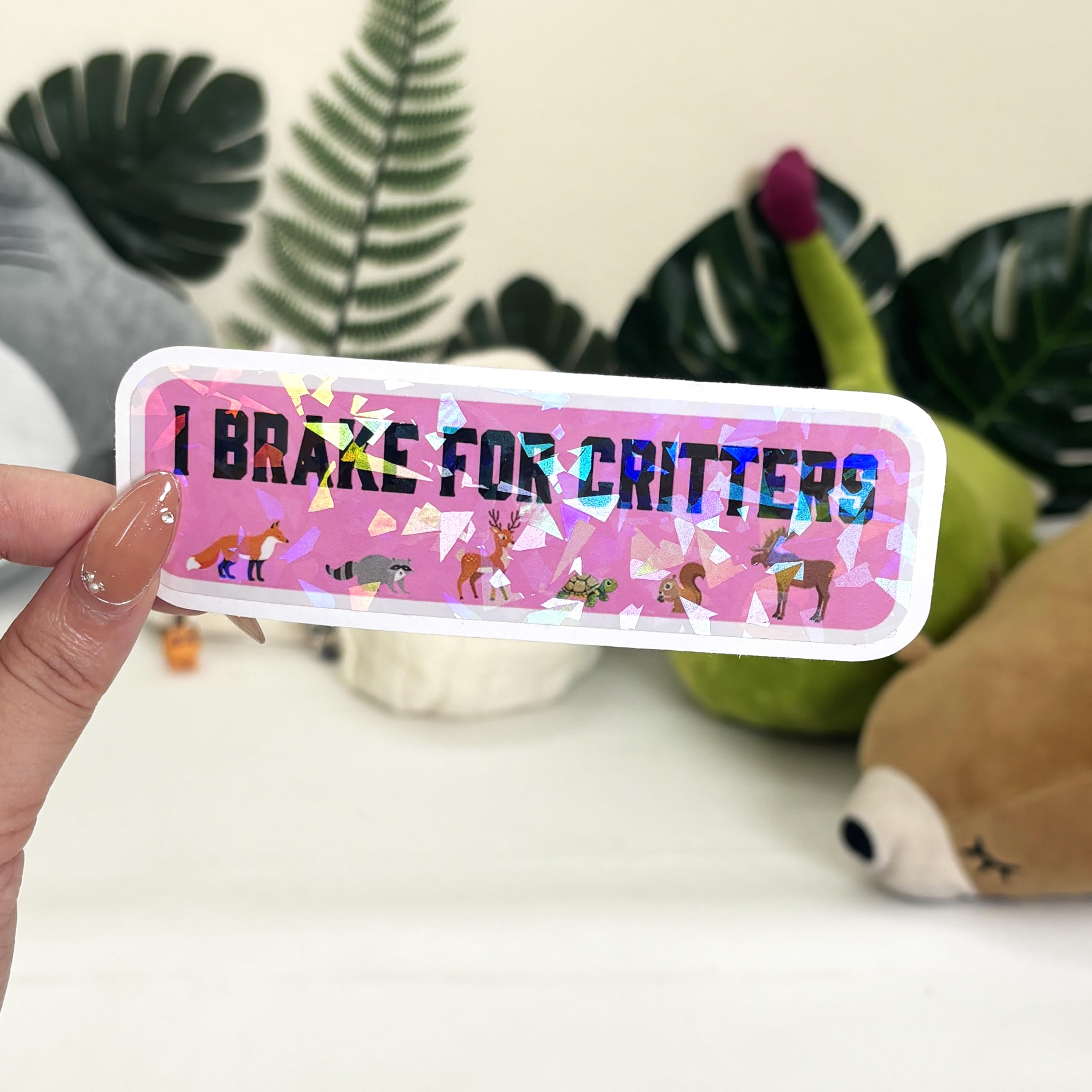 Naklejka na zderzak I Brake for Critters, zabawne naklejki na zderzak miłośnika zwierząt, ratownictwo dzikiej przyrody, winylowa kalkomania, 13 cm, na samochód, ciężarówkę, laptopa, okno, naklejka