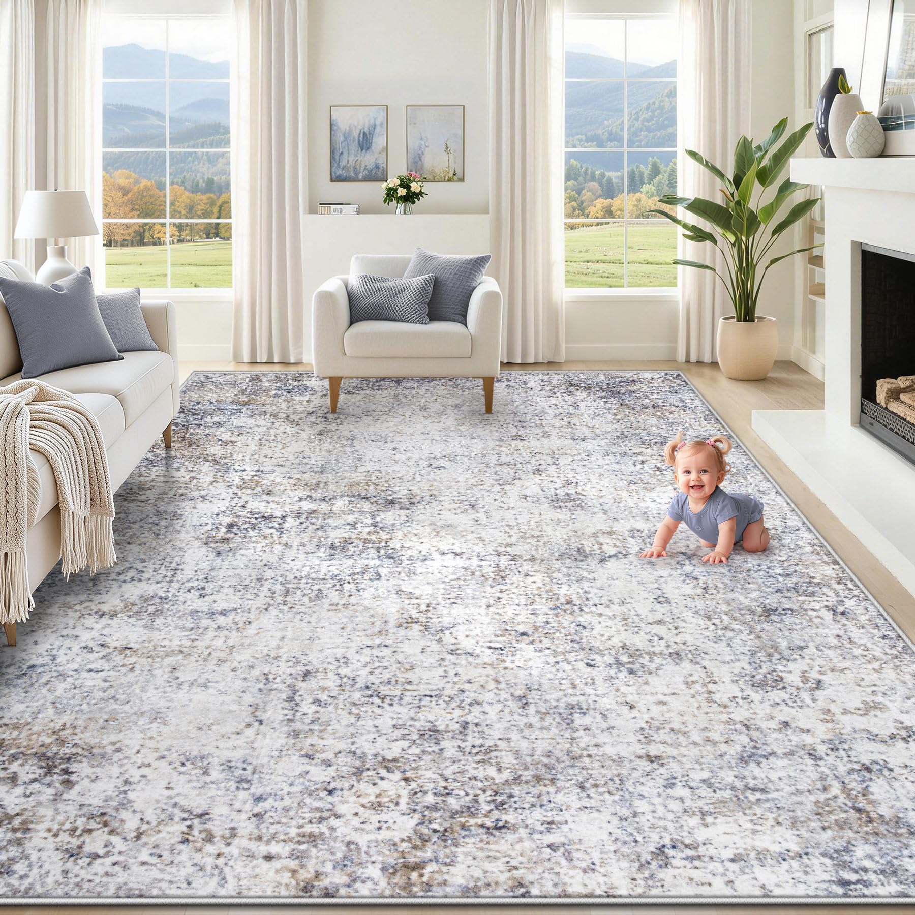 XLUEZ Abstract Area Rug