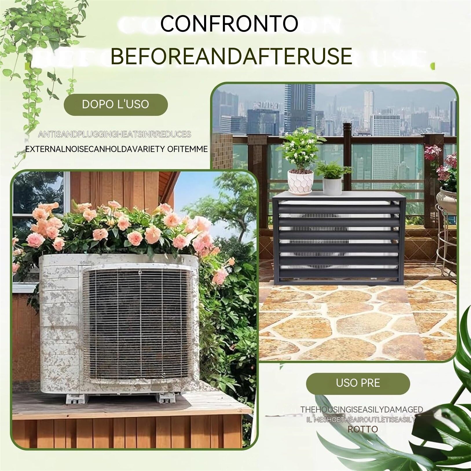 5P(120 * 150 * 70cm) Copertura per Aria Condizionata Esterna, Copri Climatizzatore Multifunzionale - Aumenta Durabilità, Crea Ambiente Confortevole, per Esterni copri climatizzatore