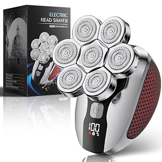 Head Shavers for Bald Men, Professional 5-in-1 Electric Head Shaver Grooming Kit, 7D Floating Wet & Dry Electric Razor for Bald Heads with LED Smart Display & Type-C Charging for Hair/Face/Beard - Amazon product rated Grade A