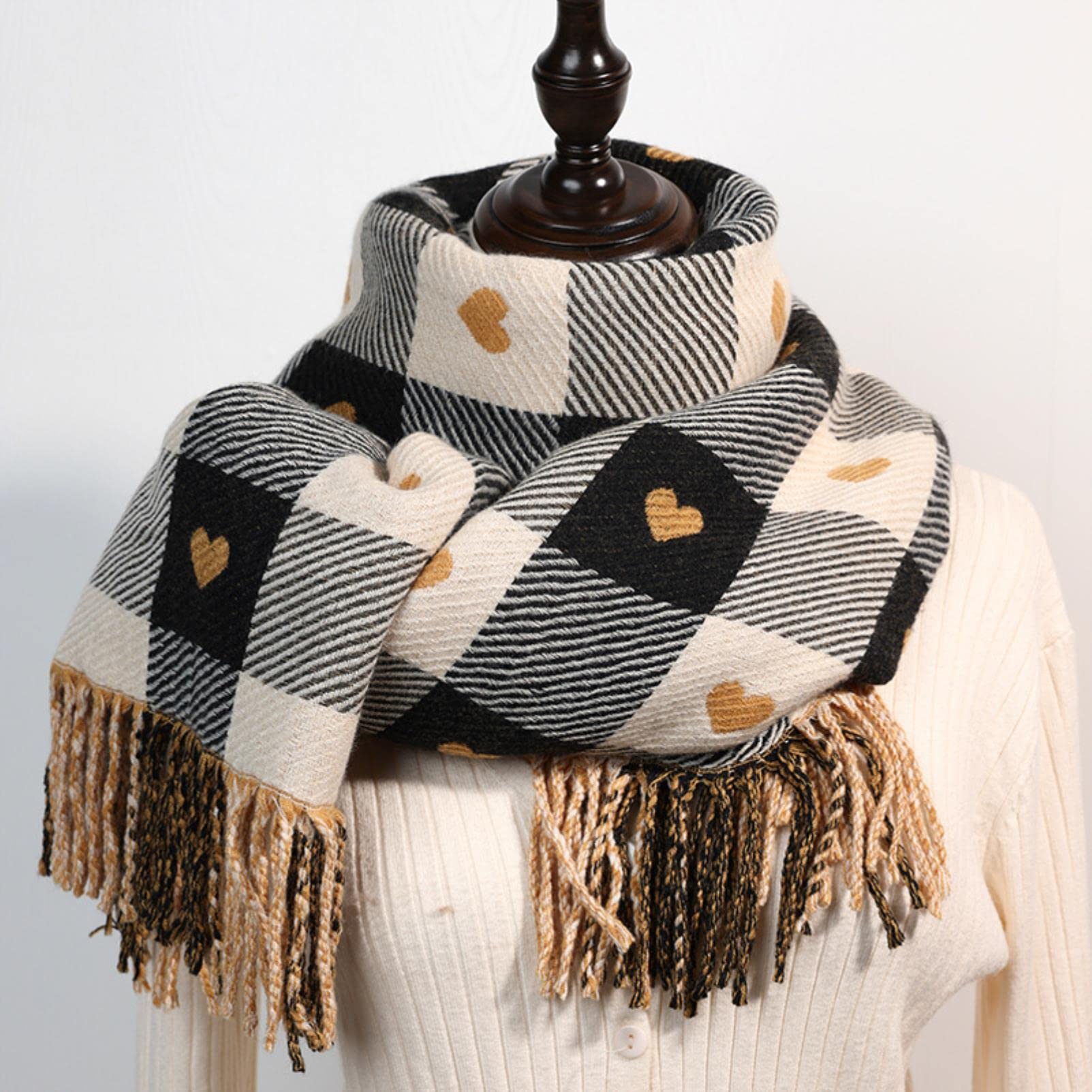 URYYRIT Sciarpa Sciarpa Inverno Inverno Cashmere A Lungo Imitazione da Donna Imitazione Cashmere Sciarf Femmina di Sciarpa da Donna A Scialle di Scialle.