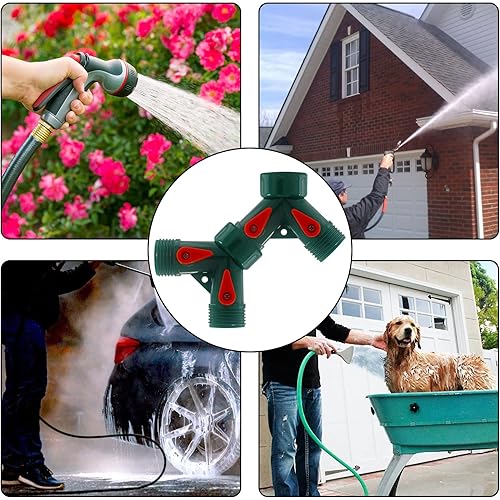 Miniatura 7 de 6 adaptadores de manguera de 2 vías con válvula Y, conector de manguera de jardín, adaptador de grifo de espita no óxido, manguera de jardín 34,