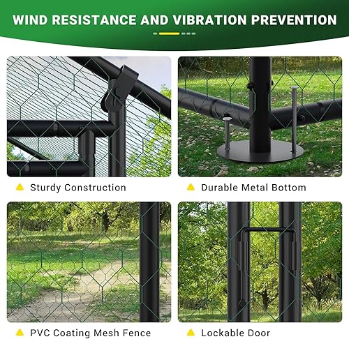 Miniatura 3 de Belinova Gallineros grandes de metal para pollos de 610, corral de pollo, casa de pato, golpe de pollo, corrales de pollo para patio con cubierta