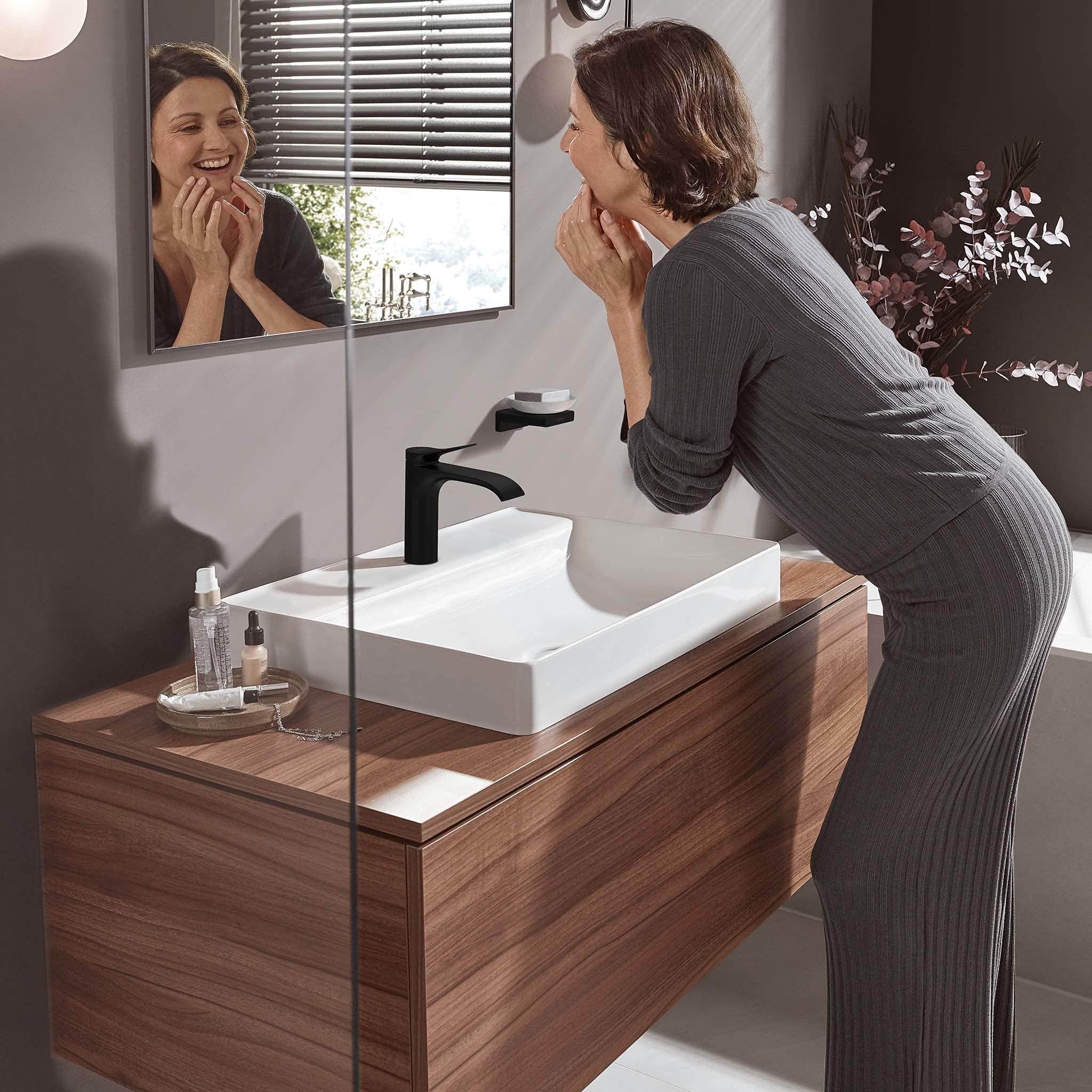 hansgrohe Vivenis Miscelatore monocomando lavabo 110 senza saltarello, nero opaco, 75022670