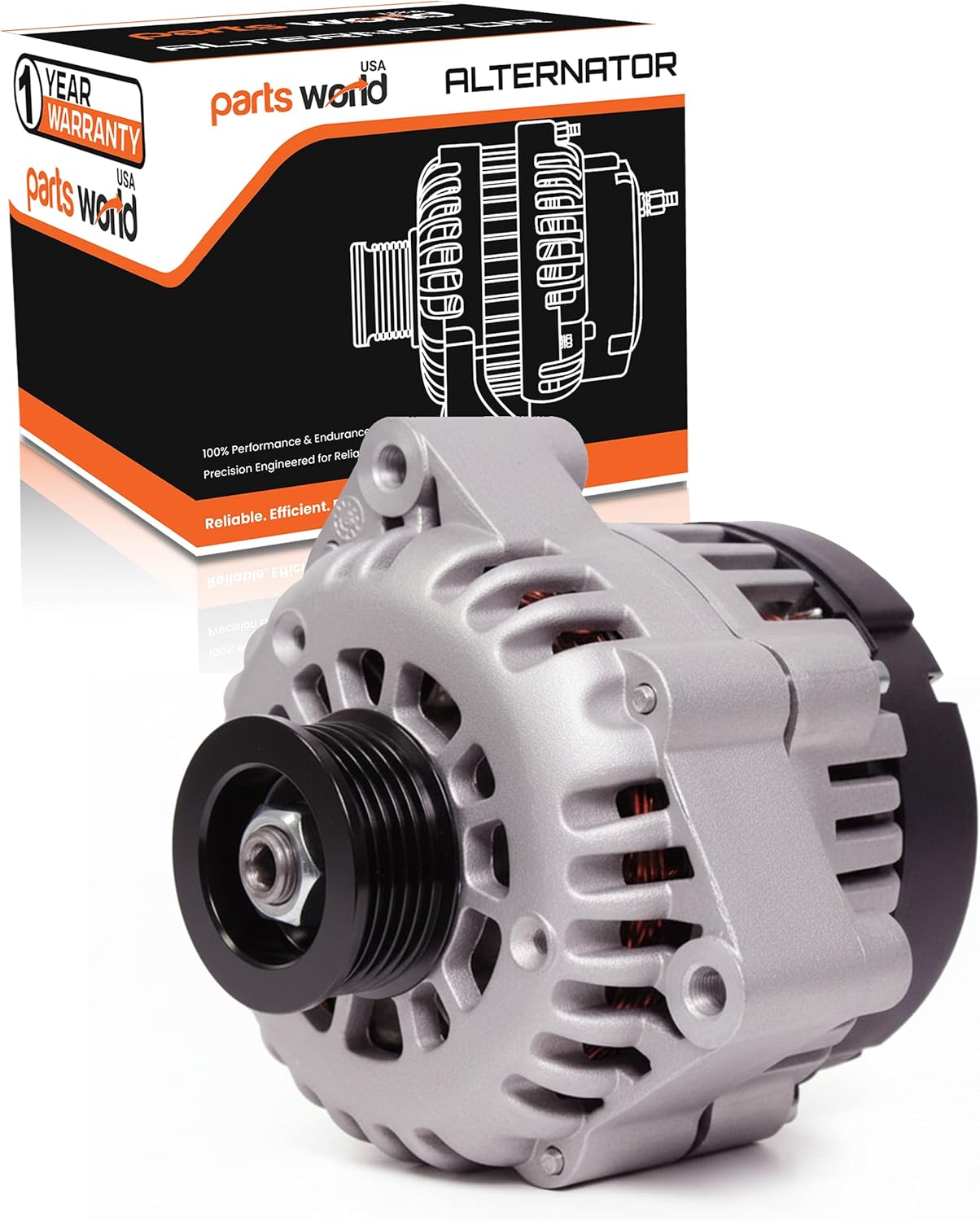 8247N PowerForge™ 105A Alternator Compatible with Chevy/GMC Vehicles 2000 2001 2002 2003 2004 2005 | 4.3L 4.8L 5.0L 5.3L 5.7L 6.0L 6.5L 6.6L 8.1L | 6-Groove | Replace # 10480388 10464438 19244727