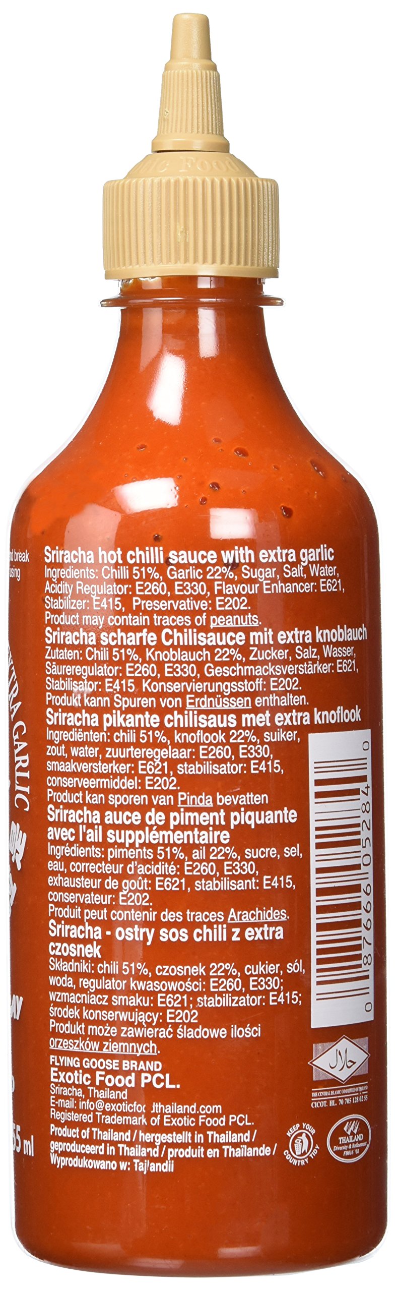 Flying Goose Chilisauce Sriracha Knoblauch, 12er Pack (12 x 455 ml)