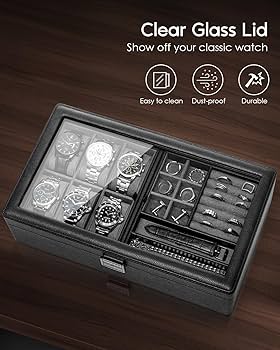 Amazon.co.jp: Vlando 腕時計ケース PU製 男性 収納ボックス Amazon.co.jp: Vlando 腕時計ケース PU製 男性 収納ボックス