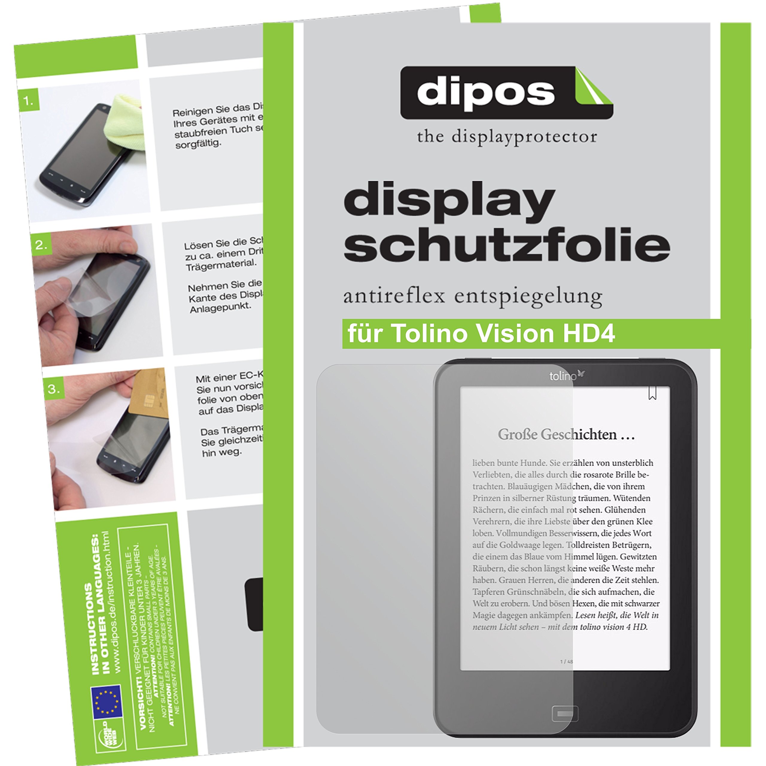 dipos I Protezione Vista Compatibile con Tolino Vision HD4 Pellicola Prottetiva Privacy 4 Modi