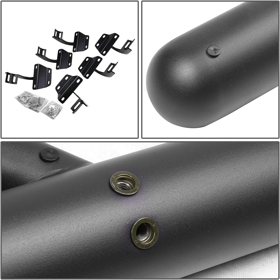 Auto Dynasty 3 Inches Side Step Nerf Bar Running Board Compatible with Ford F150 F250 F350 Super Crew Cab 15-22, Aluminum, Black Powdercoated