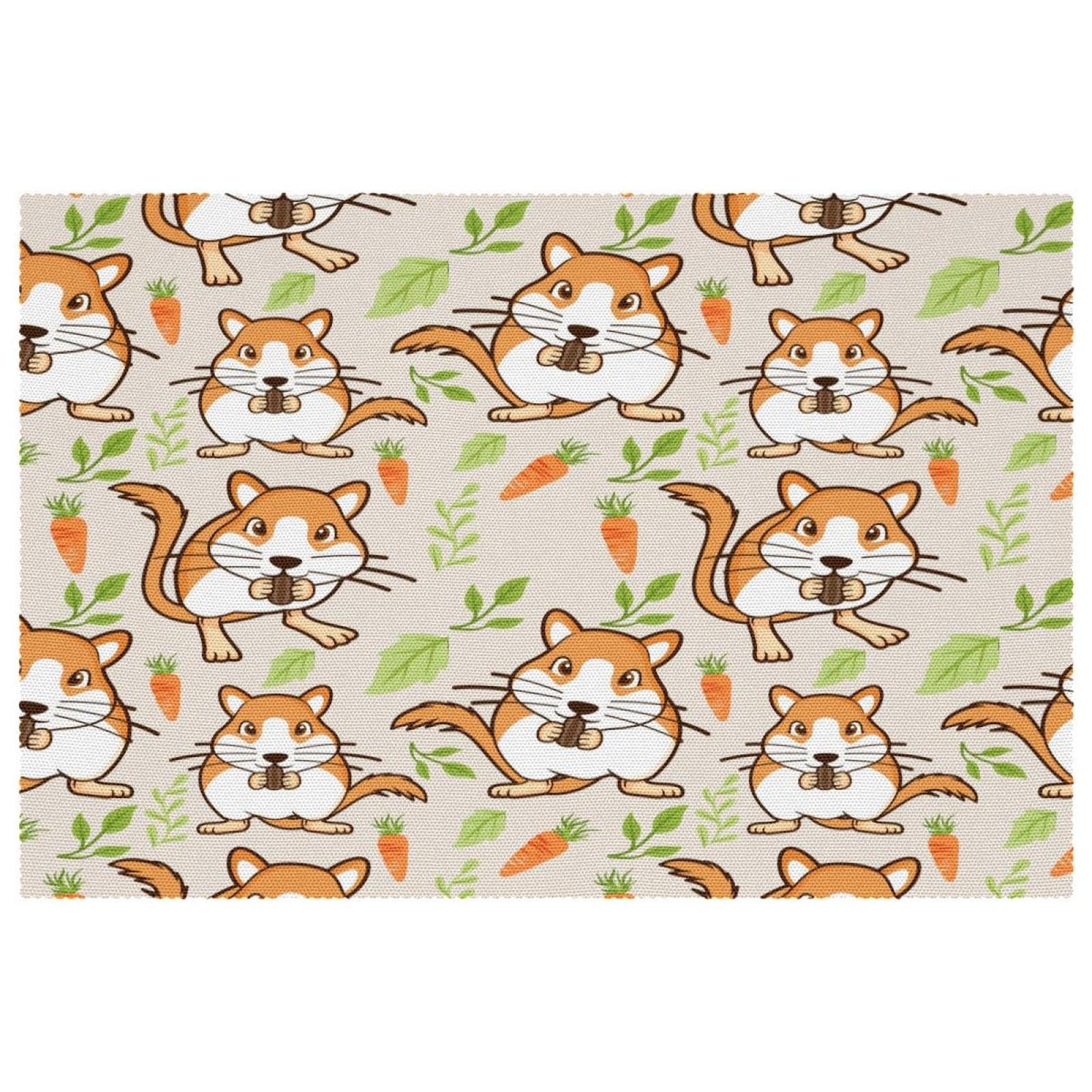 Set de table résistant à la chaleur lot de 4 en Oxford motif hamster illustré