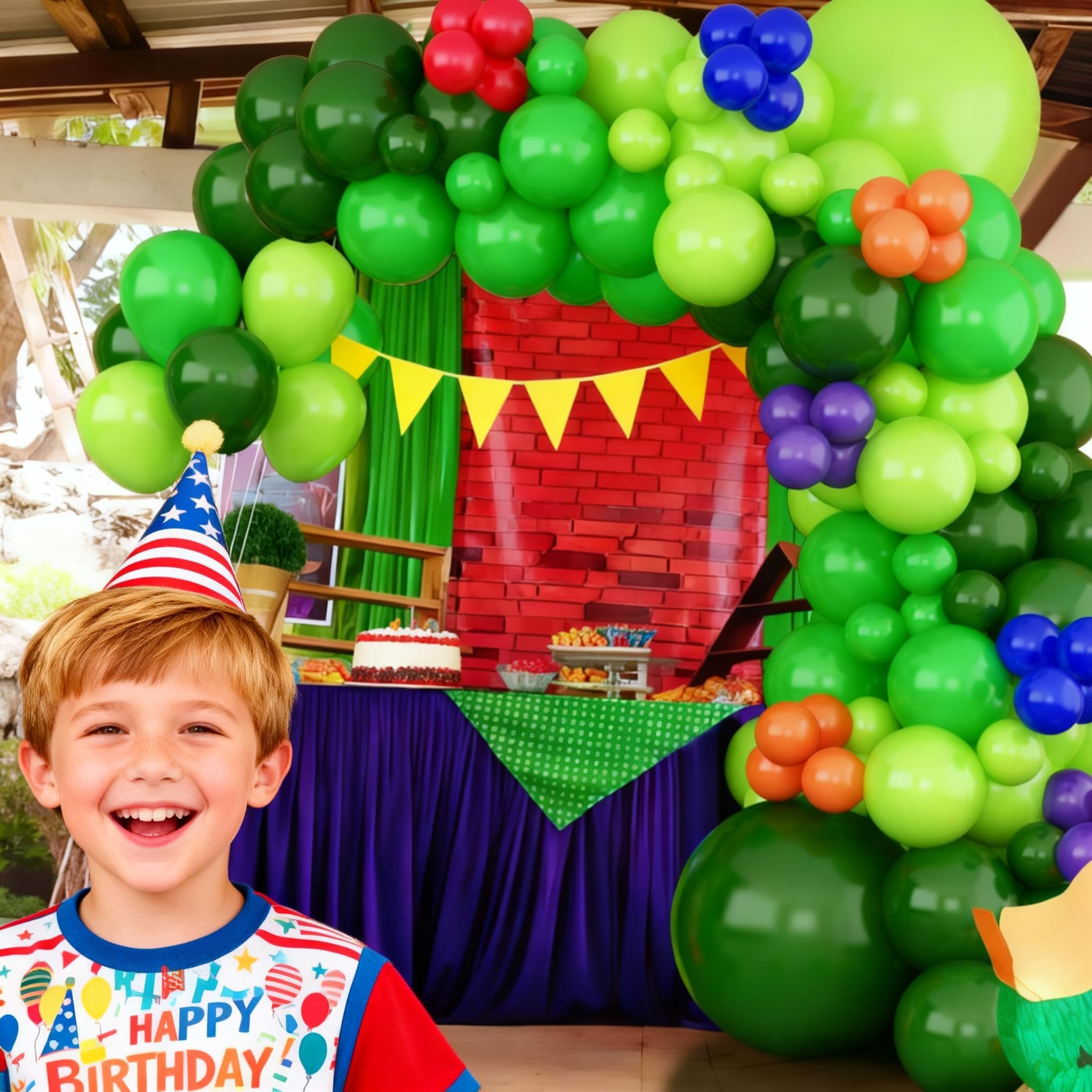 Kit de arco de guirnalda de globos de tortuga, globos de fiesta verde
