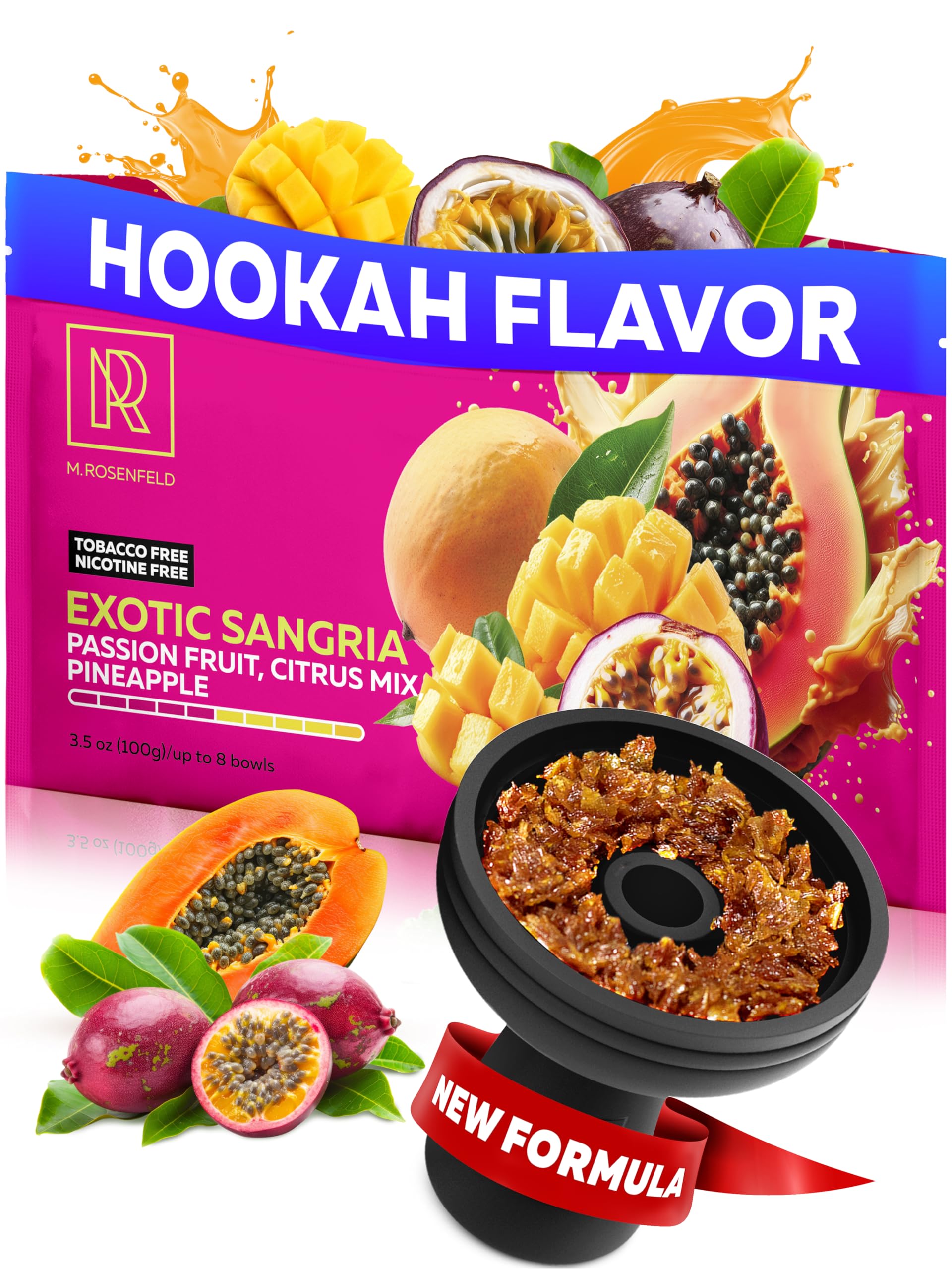 Exotic Sangria Shisha Hookah Flavors – 3.5 oz (100g) Tobacco Free & Nicotine Free Shisha – Premium Non-Tobacco Hookah Flavors – Long-Lasting & Rich Smoke