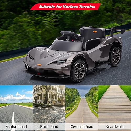 Miniatura 3 de Auto deportivo eléctrico con licencia KTM de 12 V con control remoto, automóvil deportivo alimentado por batería, sistema de sonido, puertas de