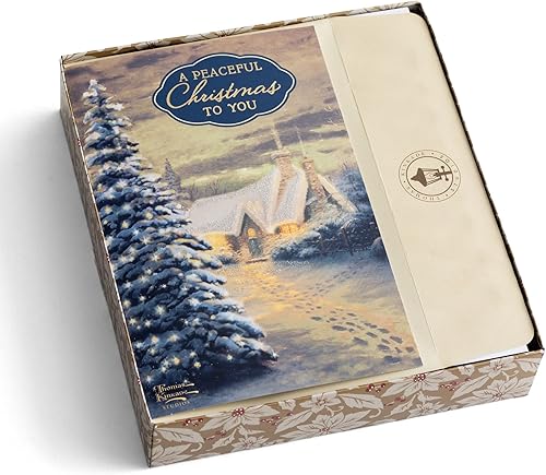 DaySpring Thomas Kinkade - A Peaceful Christmas to You - 18 tarjetas y sobres de Navidad, KJV