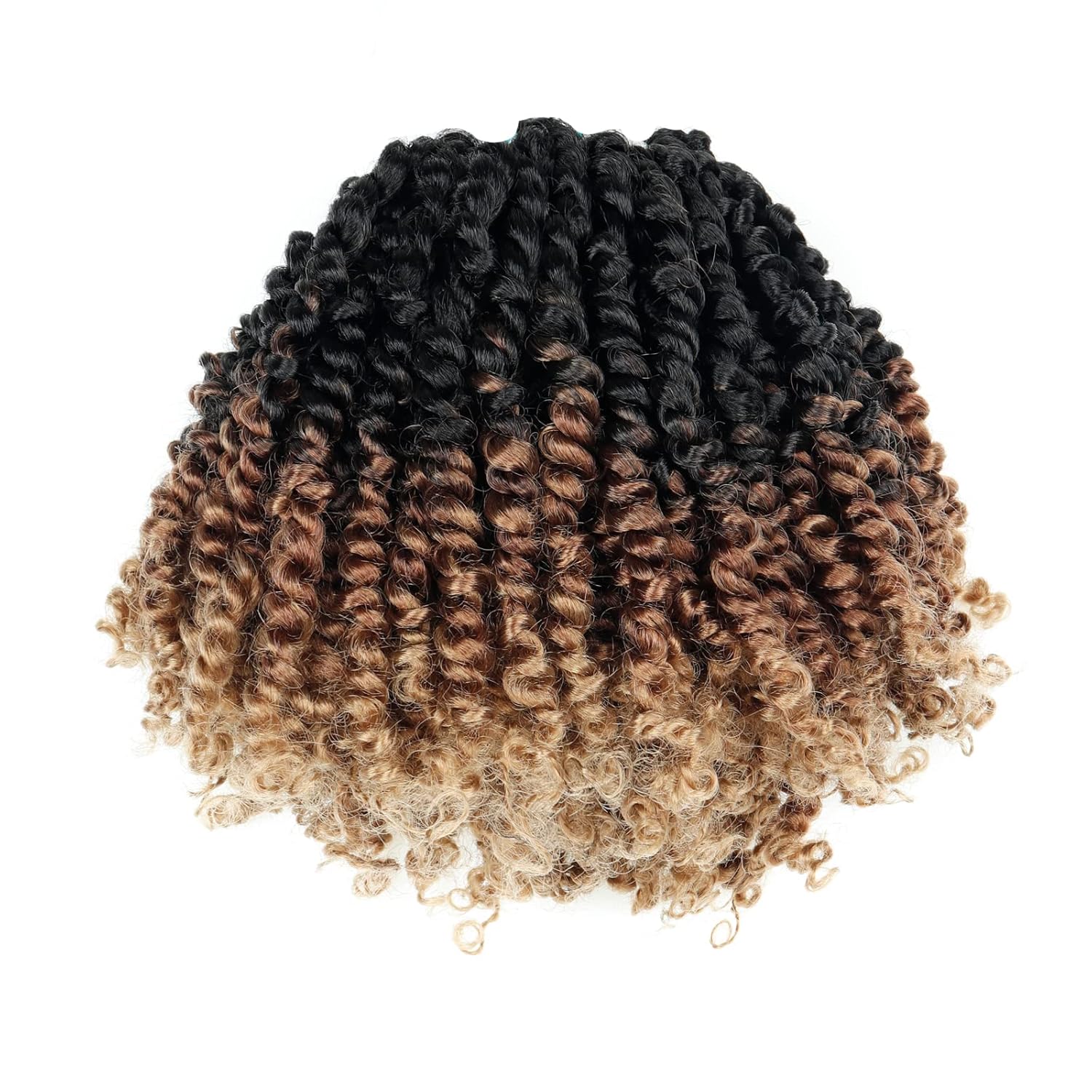 ToyoTress Tiana Passion Twist Hair - 8 Inch 8 Packs Pre-twisted Crochet Braids Ombre Brown Blonde, Short Bob Pre-looped Synthetic Braiding Hair Extensions (8 Inch, OT30/27-8P)