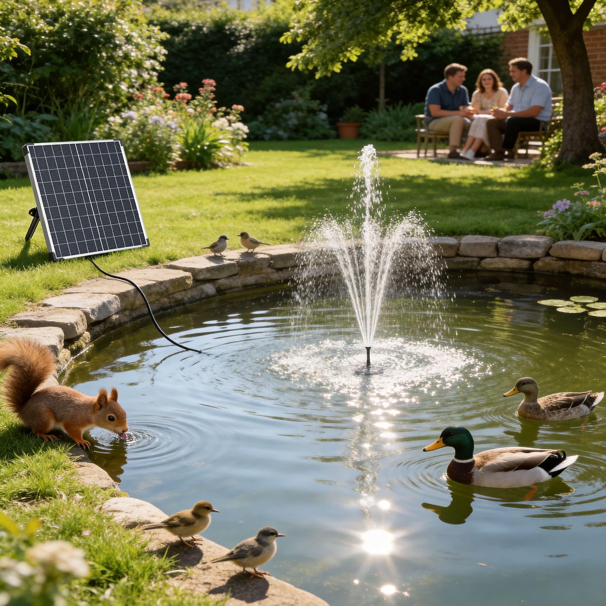 Biling Solar Pond Fountain 25W Solar Powered Water Pump for Outdoor Garden Small Pond with Adjustable Water Flow - Image 2