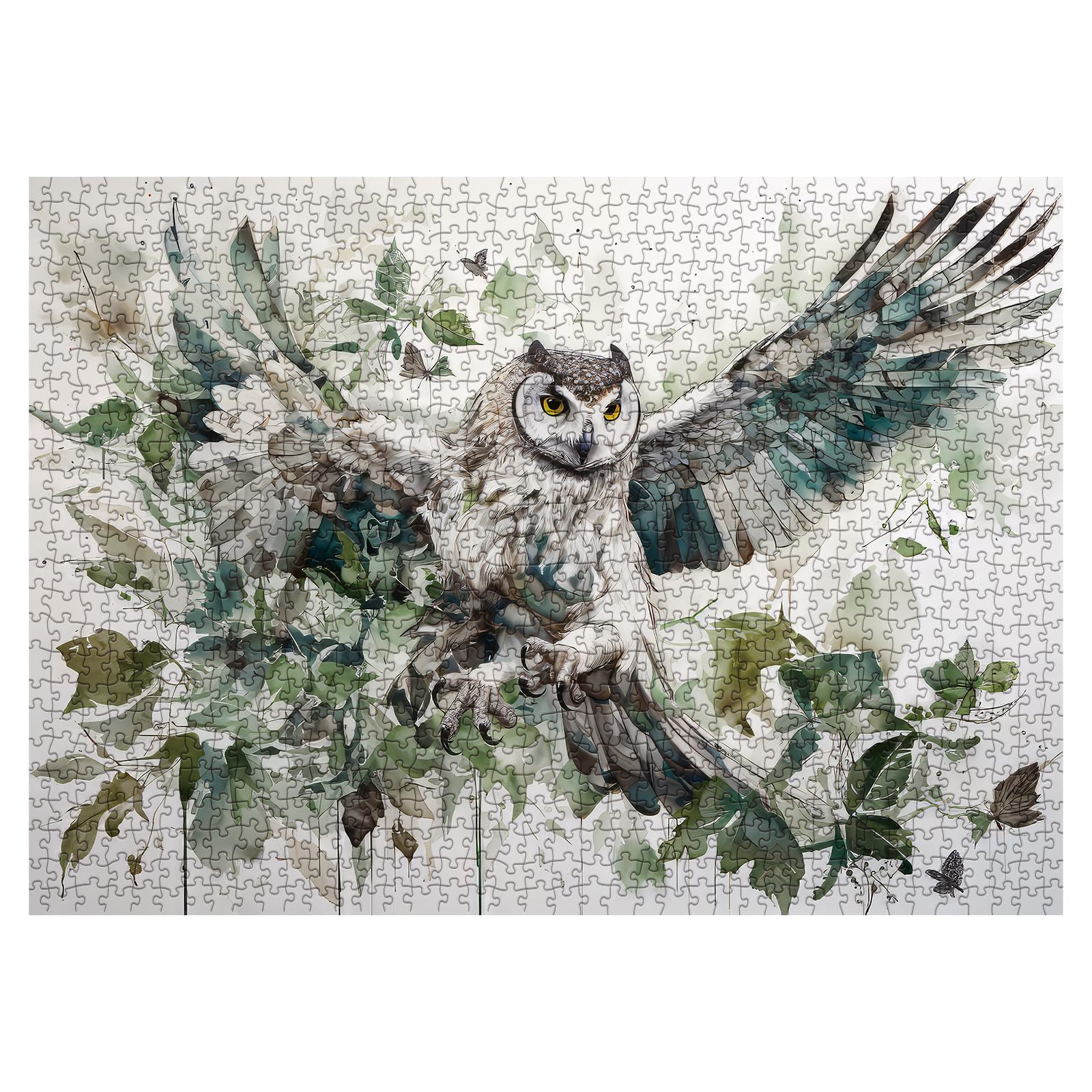 Owl Bird Puzzles for Adults, Animal Art Jigsaw Puzzles 1000 Pieces, Fantasy Forest Painting Puzzle - Image 2
