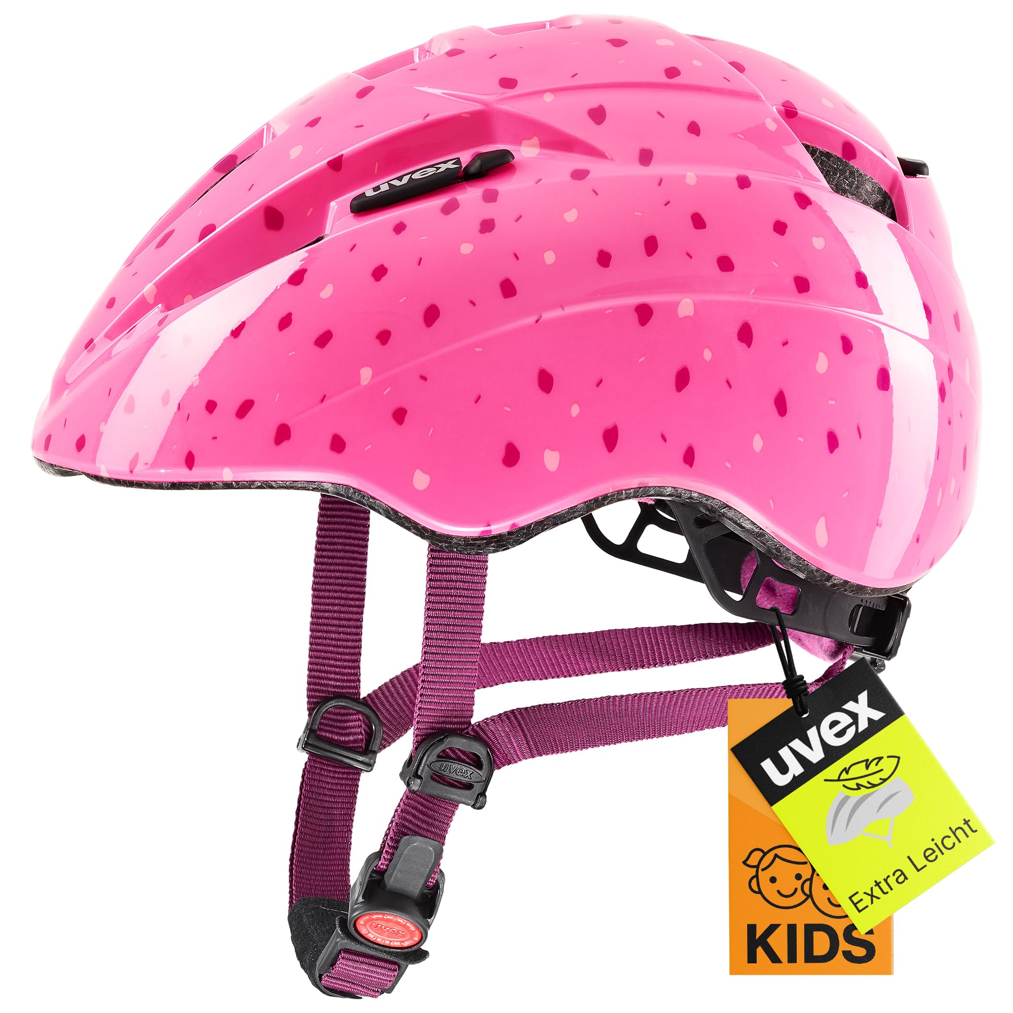 uvex Kid 2 - Leichter Fahrradhelm für Kinder - individuelle Größenanpassung - waschbare Innenausstattung - pink Confetti - 46-52 cm