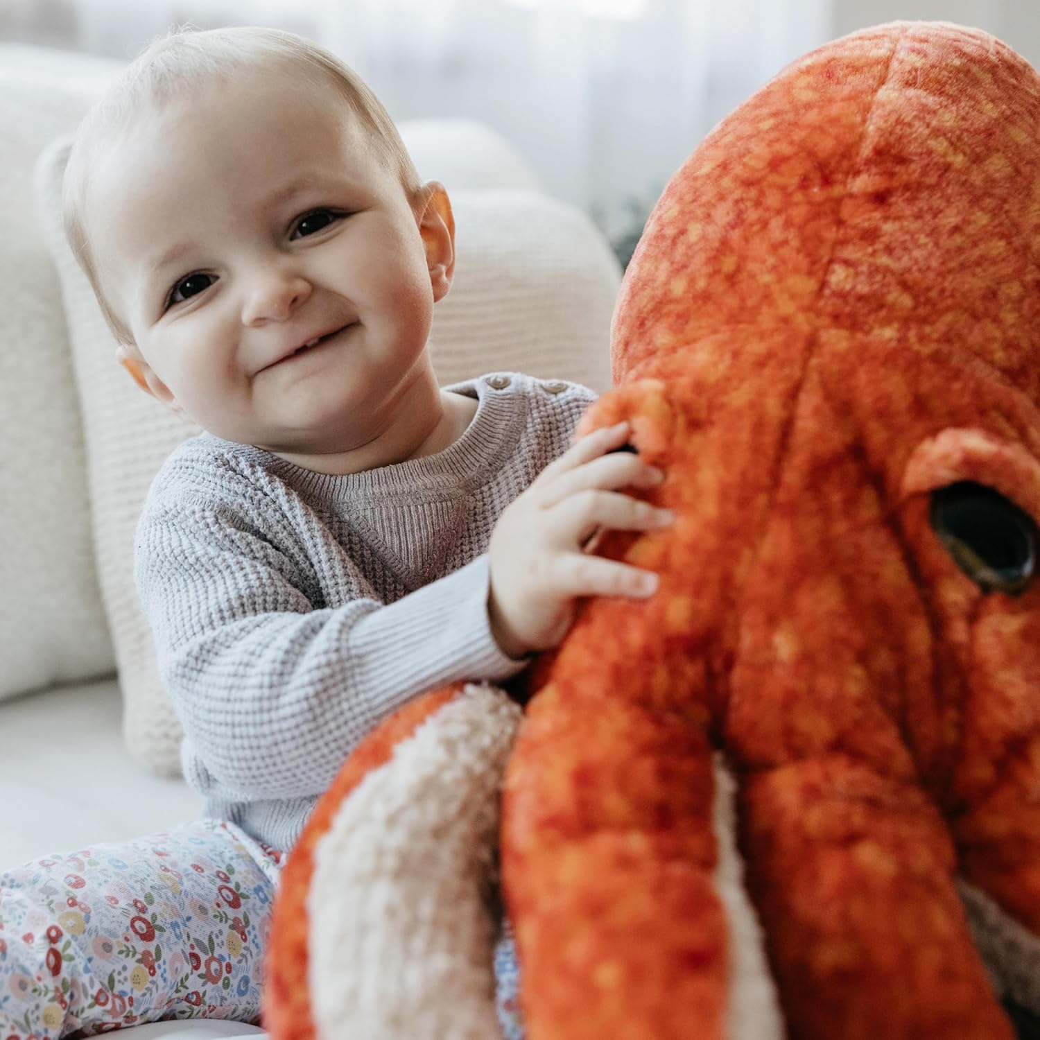The Petting Zoo Pacific Red Octopus Stuffed Animal Plushie, Gifts for Kids, Wild Onez Ocean Animals, Jumbo Octopus Plush Toy 24 inches - Image 7