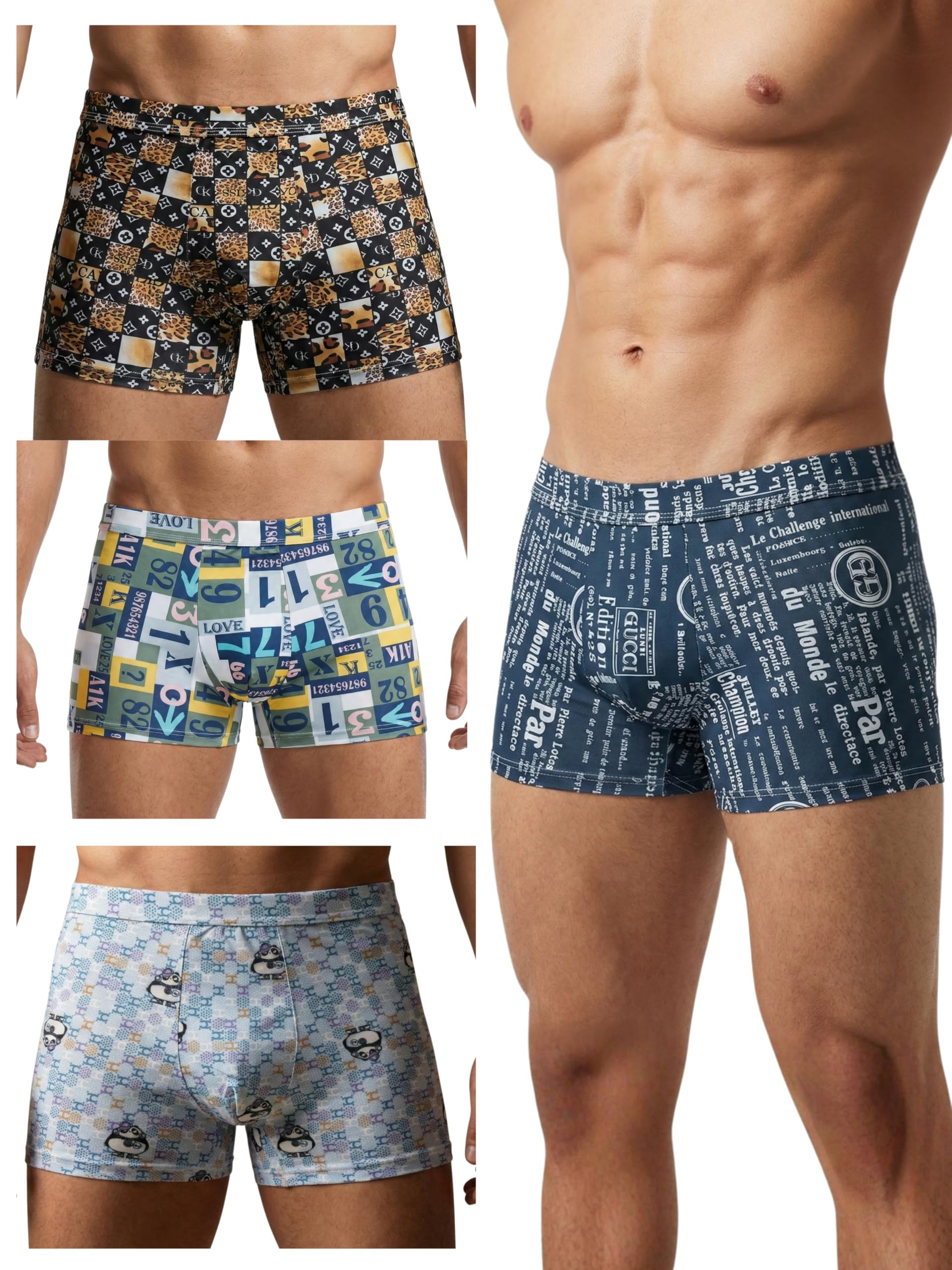 Presents Mens Ultra-Soft Ice Silk Strechable Underwear (Multicolour)