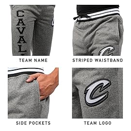 Ultra Game NBA Official Mens Super Soft Game Day Jogger Sweatpants - Unisex, Golden State Warriors, Black Marl, Small