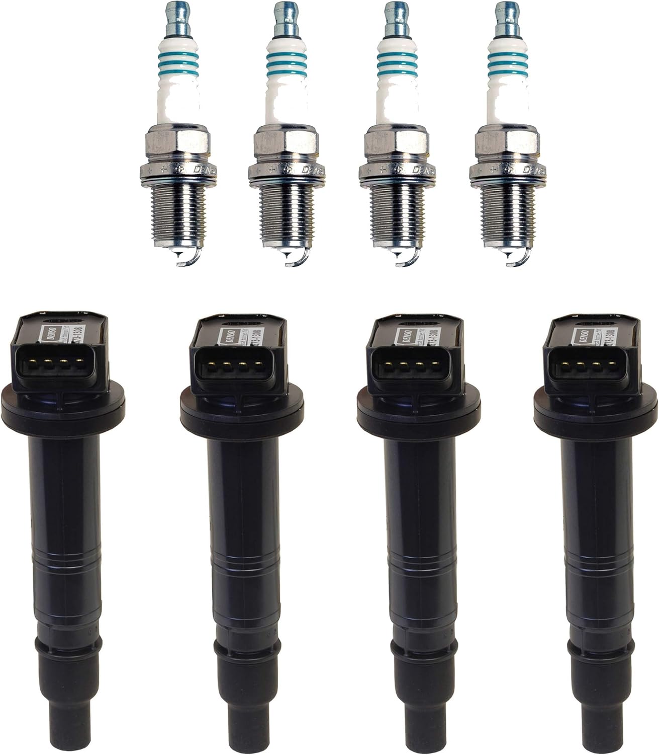 Denso 4 Ignition Coil & 4 Iridium Power Spark Plug 0.04 Kit For Toyota Scion L4