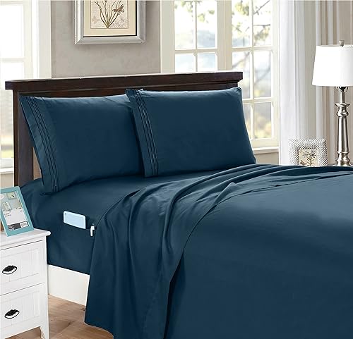Miniatura 8 de Juego de sábanas Elegant Comfort ropa de cama de 4 unidades! Luxury Soft algodón egipcio 1500 resistente a las arrugas de calidad con bolsillos de