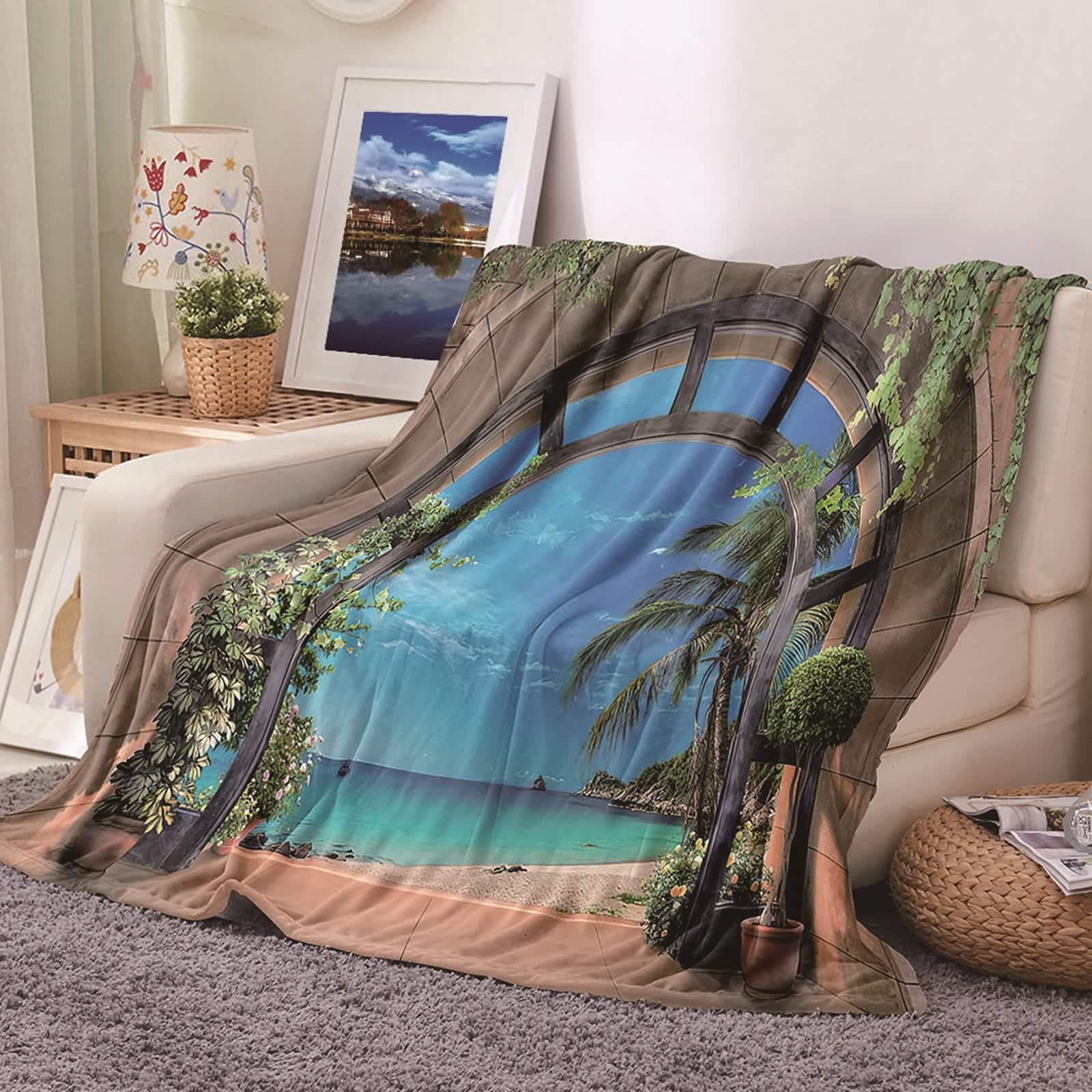 Plaid couverture polaire flannel pour moments cocooning sur le canapé