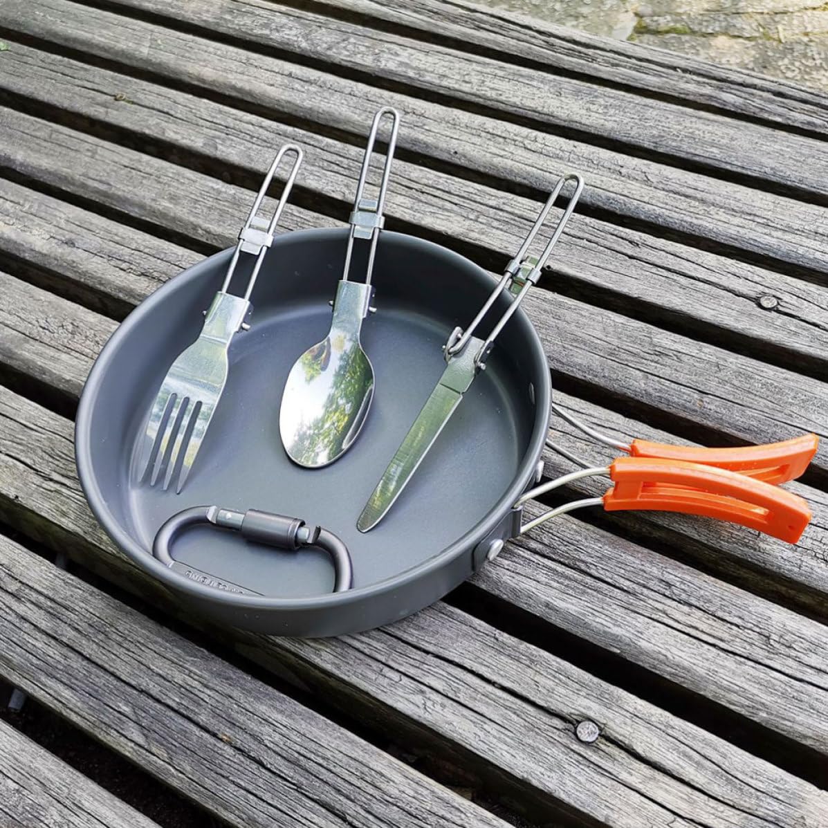 Juego de Utensilios de Cocina para Camping Portátil para 2-3 Personas