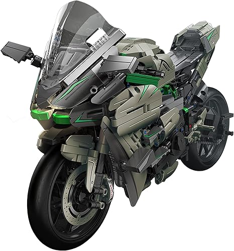 Lemess - Kit de construcción de motocicleta para Kawasaki H2R, modelo de exhibición de motocicleta 15 Technics, 1968 piezas, juguete de construcción