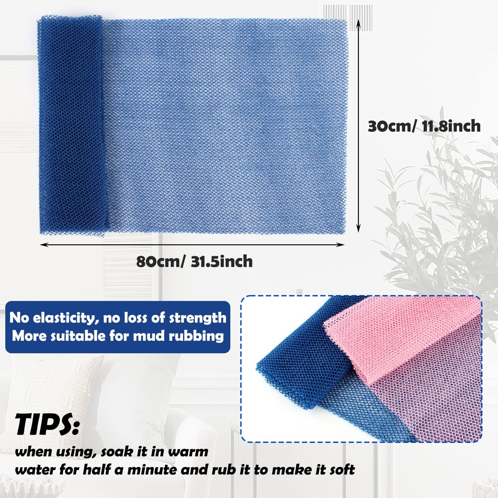 QOPAHI Enlarged African Net Sponge, 2 in 1 Body Shower Scrubber - Image 3