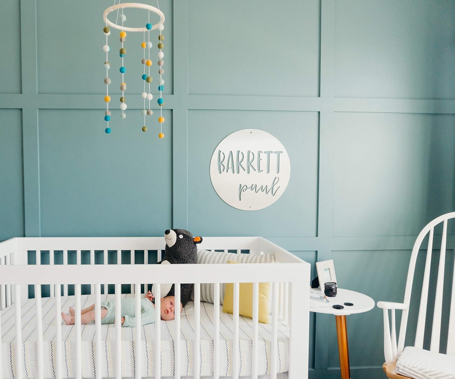 ROCC RUSTED ORANGE CRAFTWORKS CO. - Say My Name Circle Sign Baby Name Sign Baby Name Signs For Nursery Custom Name Sign Letters For Wall Decor Name Sign for Nursery Baby Name Wall Decor Personalized