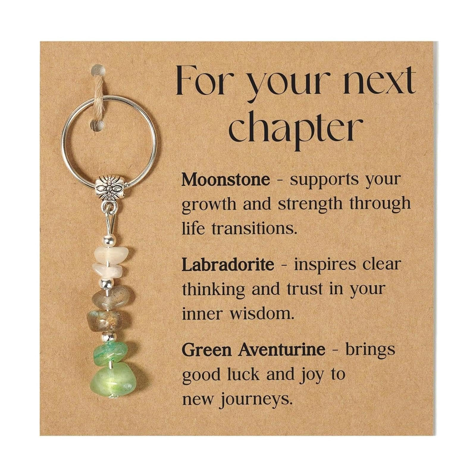 JIUCHAOTONG New Beginnings Gift, Crystal Keyring, Good Luck Keyring with Card, New Job Retirement Farewell Gifts, Leaving Gifts, Breakup Divorce Congratulations, for Women, Coworker, Teacher, Friends