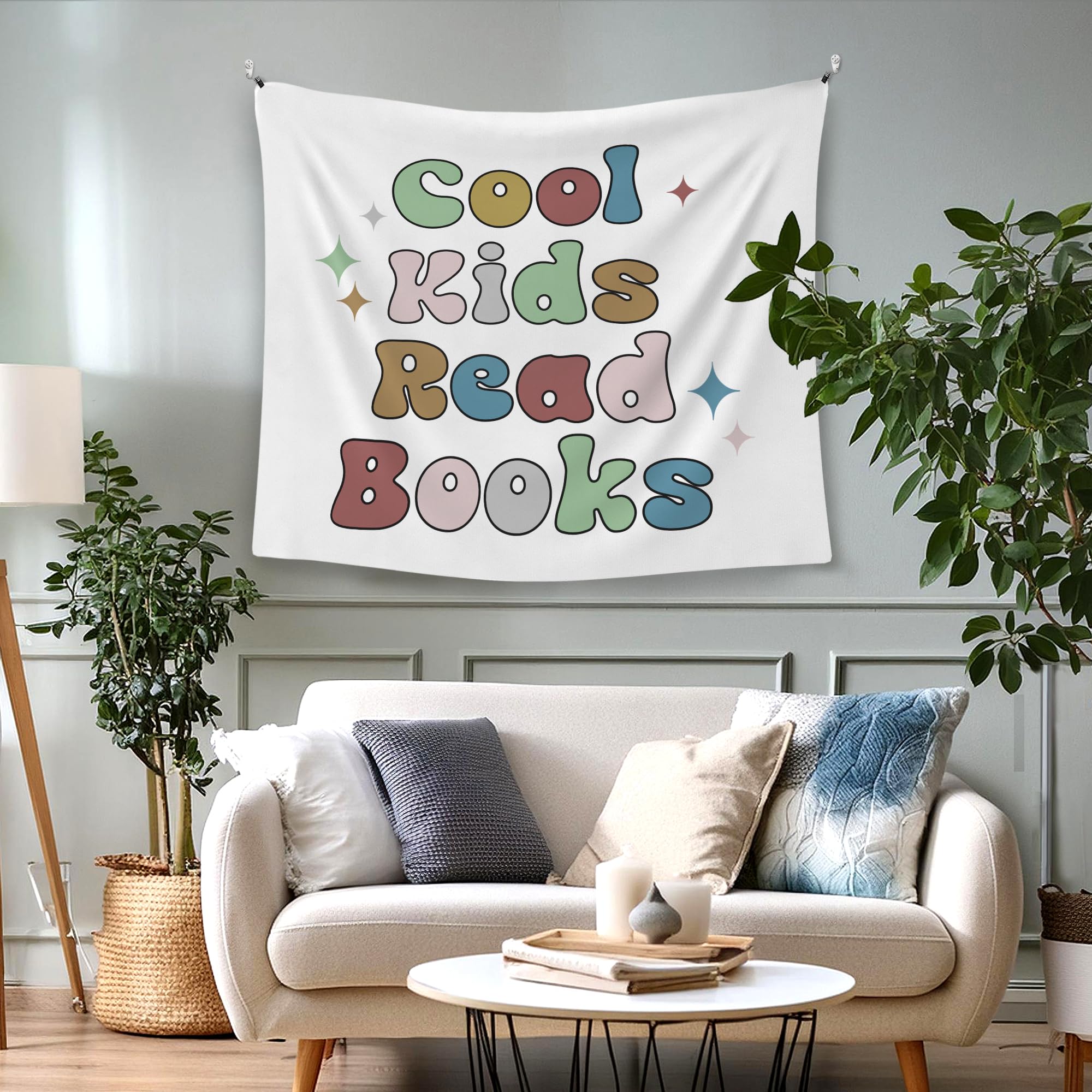 WAITPI Reading Read Inspirational Classroom Hanging Wall Tapestry, Boho Cool Kids Read Books Positive Bookish Wall Hanging Room Decor Tapestries for Kids Room Library Reading Nook Corner 50x60 in